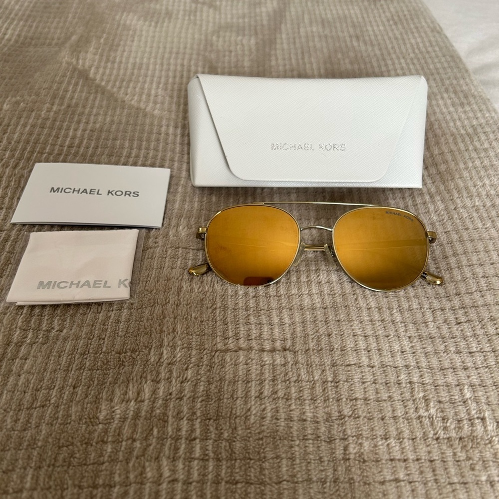 Michael Kors Gold Sunglasses with Case